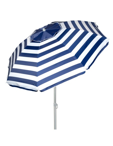Guarda-chuva de praia à prova de vento 8 varas 200 cm riscas de marinheiro