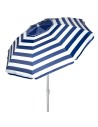Guarda-chuva de praia à prova de vento 8 varas 200 cm riscas de marinheiro