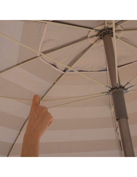 Guarda-chuva de praia à prova de vento 8 varas 200 cm riscas de marinheiro