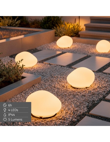 Refletor solar LED com efeito de pedra, 5 lúmens