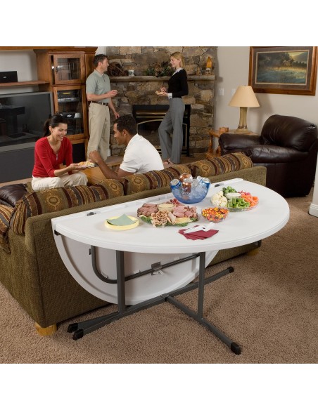 Lifetime Mesa dobrável redonda, branca, Ø152x75,5 cm