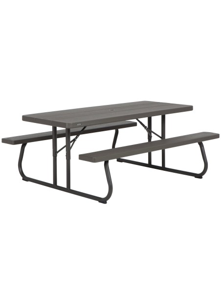 Lifetime Mesa dobrável com bancos integrados 183x76x74 cm