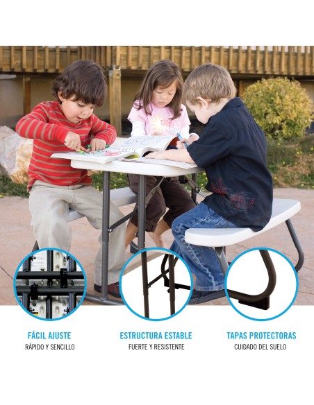 Lifetime Mesa de piquenique dobrável infantil 82,5x90x54 cm