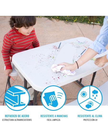 Lifetime Mesa de piquenique dobrável infantil 82,5x90x54 cm