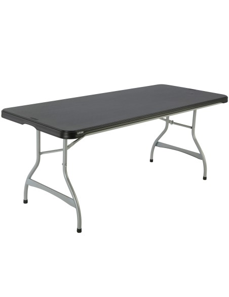 Lifetime Mesa retangular dobrável e empilhável preta 182x76x73,5 cm