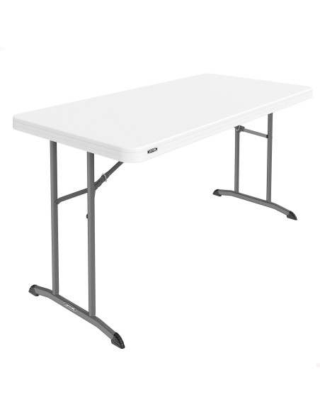 Lifetime Mesa retangular dobrável e empilhável branca 152x76 cm