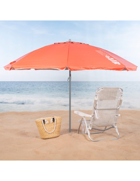 Guarda-sol de praia 8 varetas 220 cm coral