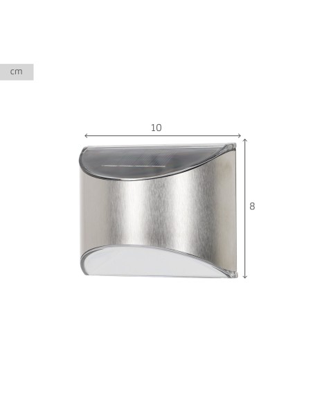 Conjunto de 4 candeeiros de parede solares LED 5-10 lúmenes em aço inoxidável
