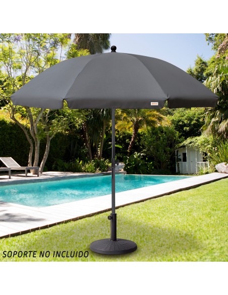 Guarda-sol de jardim basculante 240 cm UV30 cinza