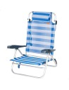 Cadeira de praia baixa multiposições 47x49x82 cm riscas de marinheiro