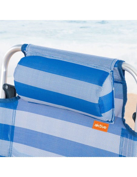 Cadeira de praia baixa multiposições 47x49x82 cm riscas de marinheiro