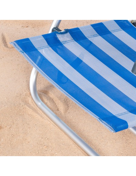 Cadeira de praia baixa multiposições 47x49x82 cm riscas de marinheiro
