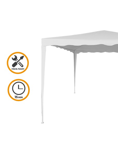 Gazebo de jardim desmontável 300x300x250 cm branco