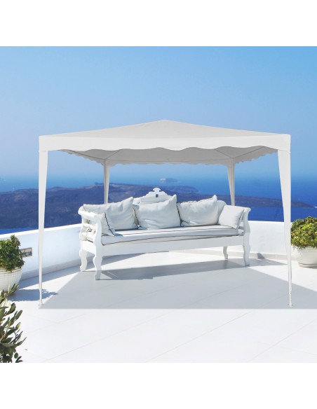 Gazebo de jardim desmontável 300x300x250 cm branco