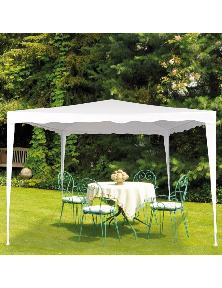 Gazebo de jardim desmontável 300x300x250 cm branco