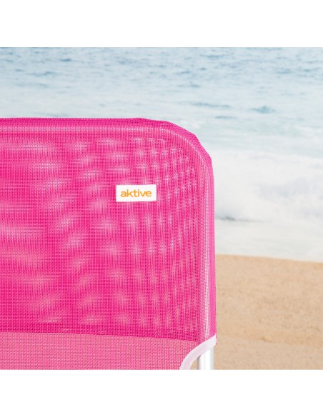 Pack 2 cadeiras de praia dobráveis 44x40x72 cm fúcsia com alça