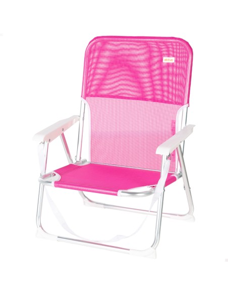Pack 2 cadeiras de praia dobráveis 44x40x72 cm fúcsia com alça