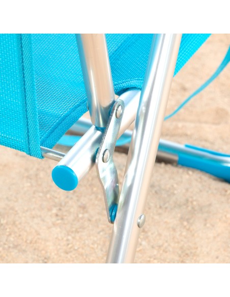 Pack 2 cadeiras dobráveis de praia 44x40x72 cm azuis com alça