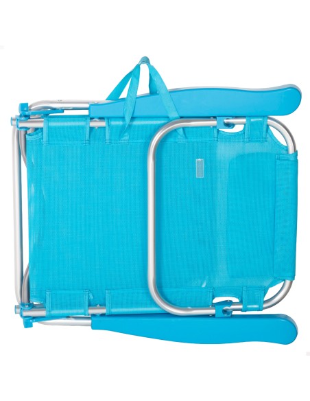 Pack 2 cadeiras de praia baixas multiposição 48x46x84 cm azuis
