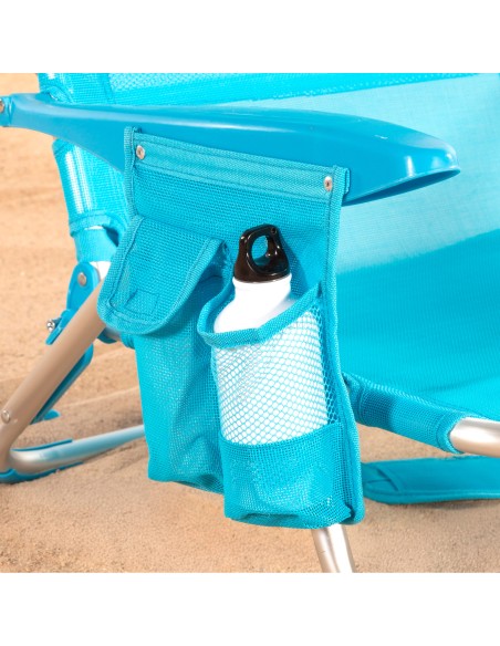 Pack 2 cadeiras de praia baixas multiposicionáveis 51x45x76 cm azul