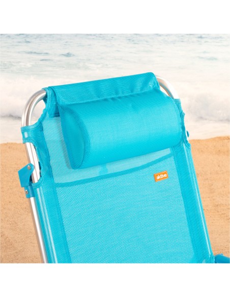 Pack 2 cadeiras de praia baixas multiposicionáveis 51x45x76 cm azul