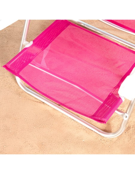 Pack 2 cadeiras de praia baixas multiposição 47x49x82 cm fúcsia