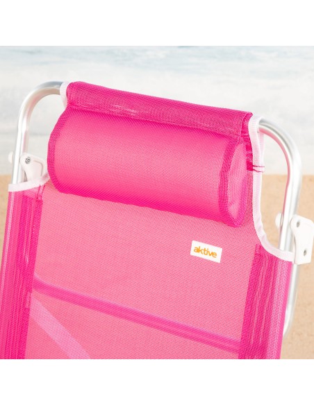 Pack 2 cadeiras de praia baixas multiposição 47x49x82 cm fúcsia