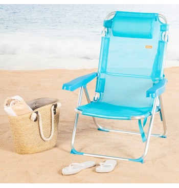 Pack 2 cadeiras de praia altas multiposições 48x60x90 cm... 2