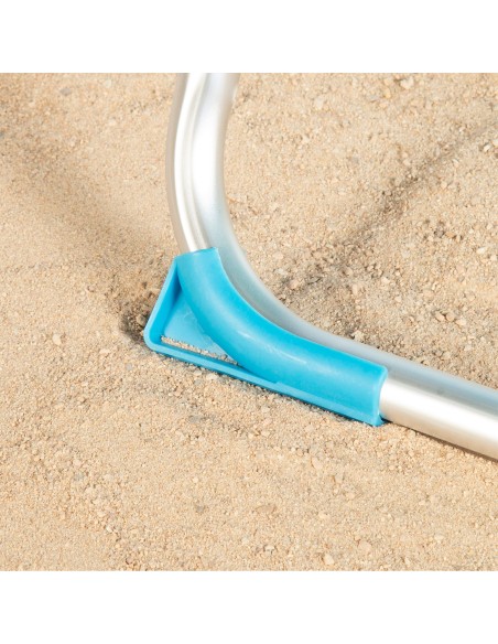Pack 2 cadeiras de praia altas multiposições 48x60x90 cm azuis