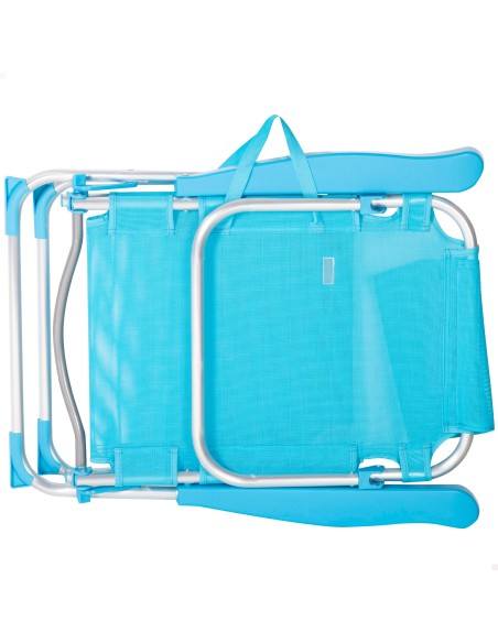 Pack 2 cadeiras de praia altas multiposições 48x60x90 cm azuis