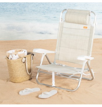 Pack 2 cadeiras de praia baixas multiposição 47x49x82 cm... 2