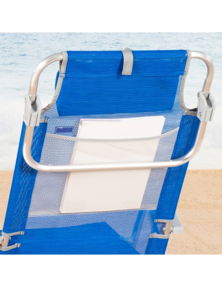 Pack 2 cadeiras praia baixas com múltiplas posições 47x49x82 cm azul