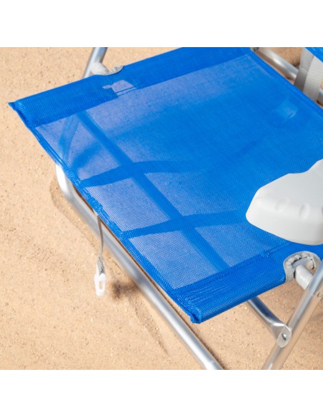 Pack 2 cadeiras praia baixas com múltiplas posições 47x49x82 cm azul