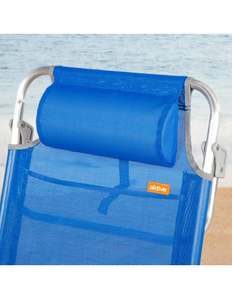 Pack 2 cadeiras praia baixas com múltiplas posições 47x49x82 cm azul