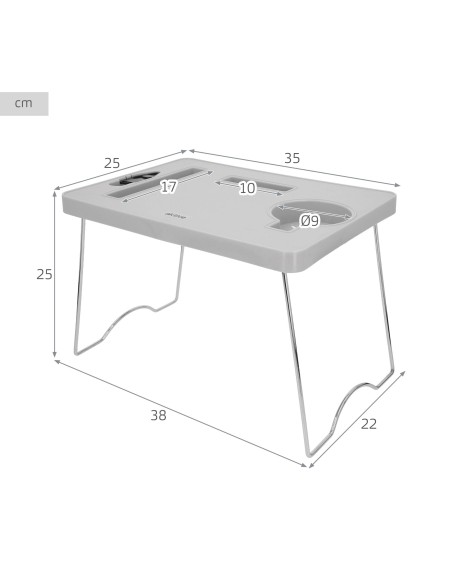 Mesa de praia dobrável com porta-copos