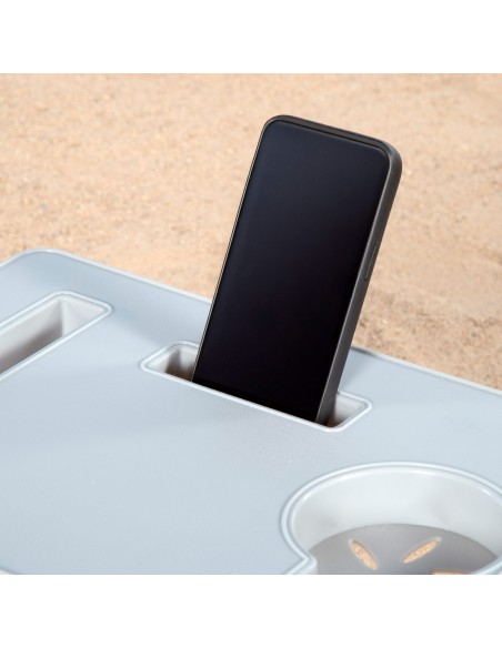 Mesa de praia dobrável com porta-copos