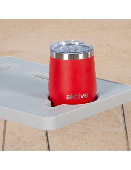 Mesa de praia dobrável com porta-copos