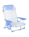 Cadeira de praia baixa multiposições 51x45x76 cm com bolsos