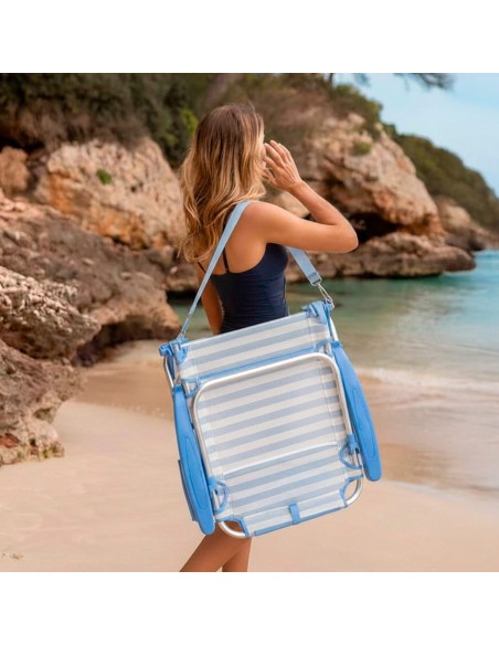 Cadeira de praia baixa multiposições 51x45x76 cm com bolsos