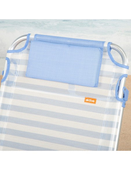 Cadeira de praia baixa multiposições 51x45x76 cm com bolsos