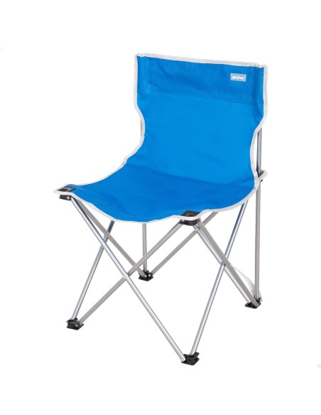 Cadeira de camping dobrável 43x43x71 cm azul com alça de transporte