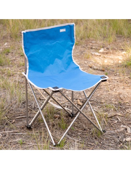 Cadeira de camping dobrável 43x43x71 cm azul com alça de transporte