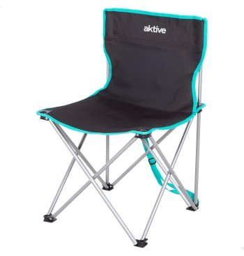 Cadeira de camping dobrável 43x43x71 cm preta com alça de...