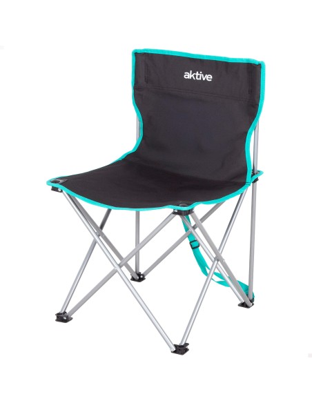 Cadeira de camping dobrável 43x43x71 cm preta com alça de transporte