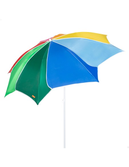 Guarda-sol de praia reclinável com proteção UV50 multicolorido 180 cm de diâmetro