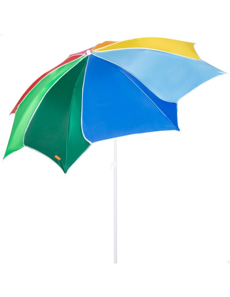 Guarda-sol de praia D200 multicolorido e inclinável com proteção UV50.