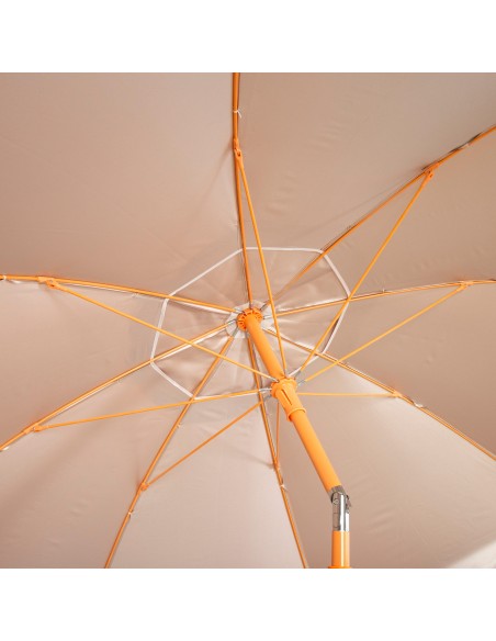 Guarda-sol de praia laranja inclinável com proteção UV50 220 cm de diâmetro