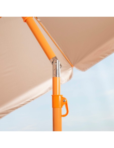 Guarda-sol de praia laranja inclinável com proteção UV50 220 cm de diâmetro