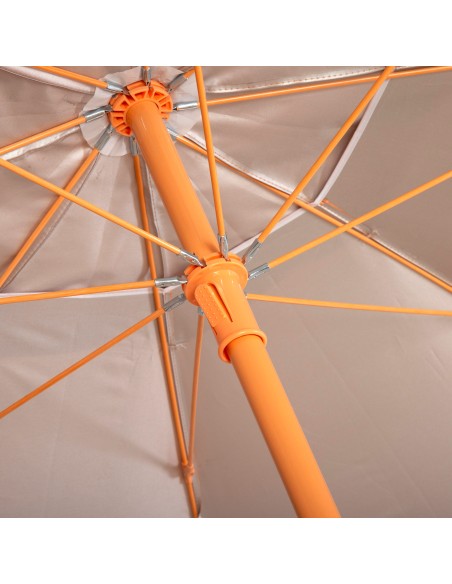 Guarda-sol de praia laranja inclinável com proteção UV50 220 cm de diâmetro