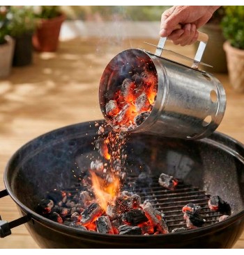 Acendedor de carvão para churrasco com alça 2